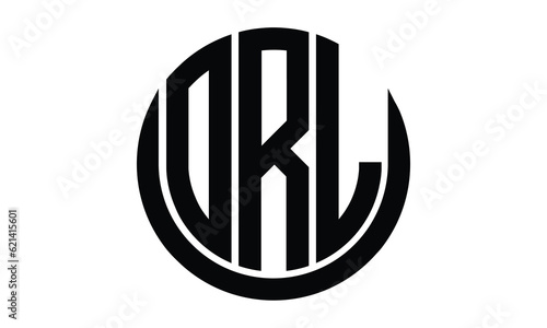 ORL shield in circle logo design vector template. lettermrk, wordmark, monogram symbol on white background.	