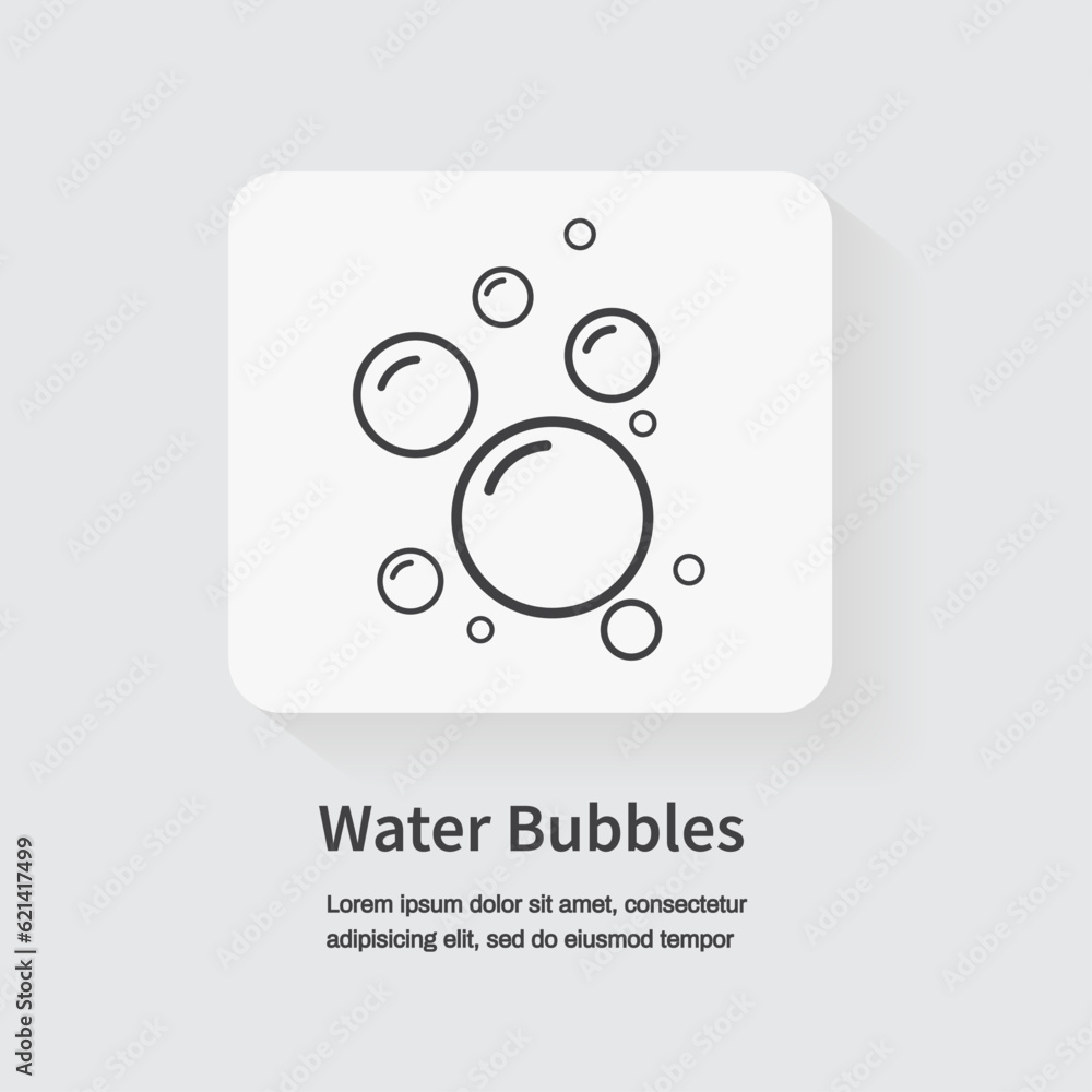 Soap bubbles icon. Water Bubbles. Foam shampoo isolated on white background. Vector illustration