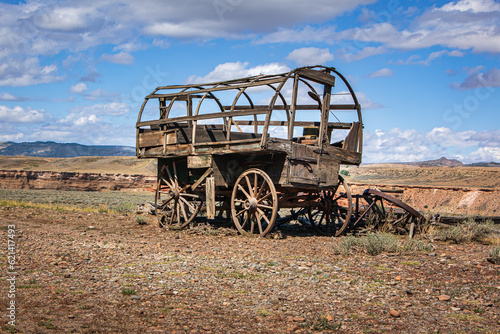 Historic covered wagon, Wyoming, USA