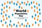 Illustration for world population day awareness. 
Growth in the world's population
