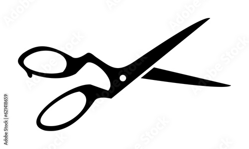 black scissors vector icon logo