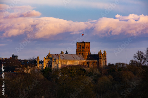 Twilight's Embrace: St. Albans Cathedral Illuminated in Ethereal Beauty