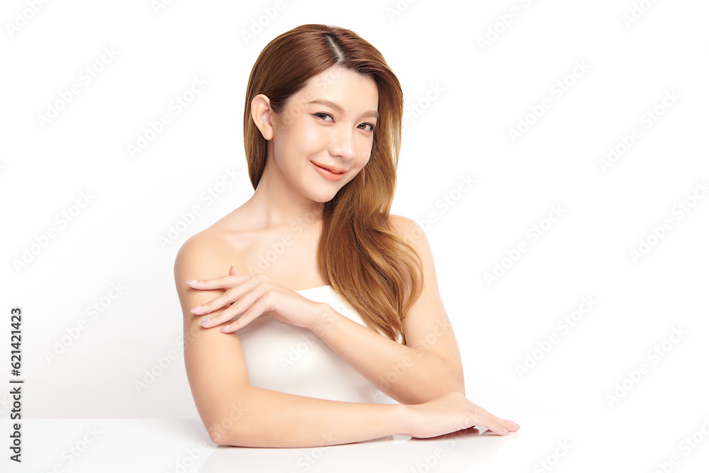 Beautiful young asian woman with clean fresh skin on white background, Face care, Facial treatment, Cosmetology, beauty and spa, Asian women portrait. Beautiful young asian woman with clean fresh skin on white background, Face care, Facial treatment, Cosmetology, beauty and spa, Asian women portrait.