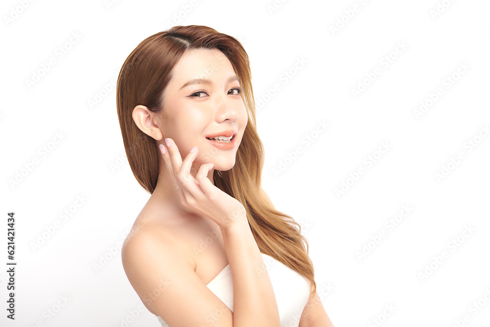 Beautiful young asian woman with clean fresh skin on white background, Face care, Facial treatment, Cosmetology, beauty and spa, Asian women portrait. Beautiful young asian woman with clean fresh skin on white background, Face care, Facial treatment, Cosmetology, beauty and spa, Asian women portrait.