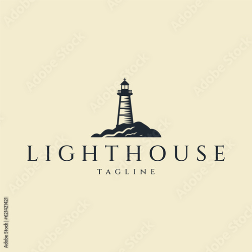Lighthouse logo design vector illustration