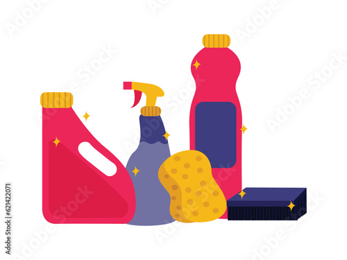 Washing tool sponge brush bottle detergent and spray household cleaning antibacterial hygiene product healthy care supplies