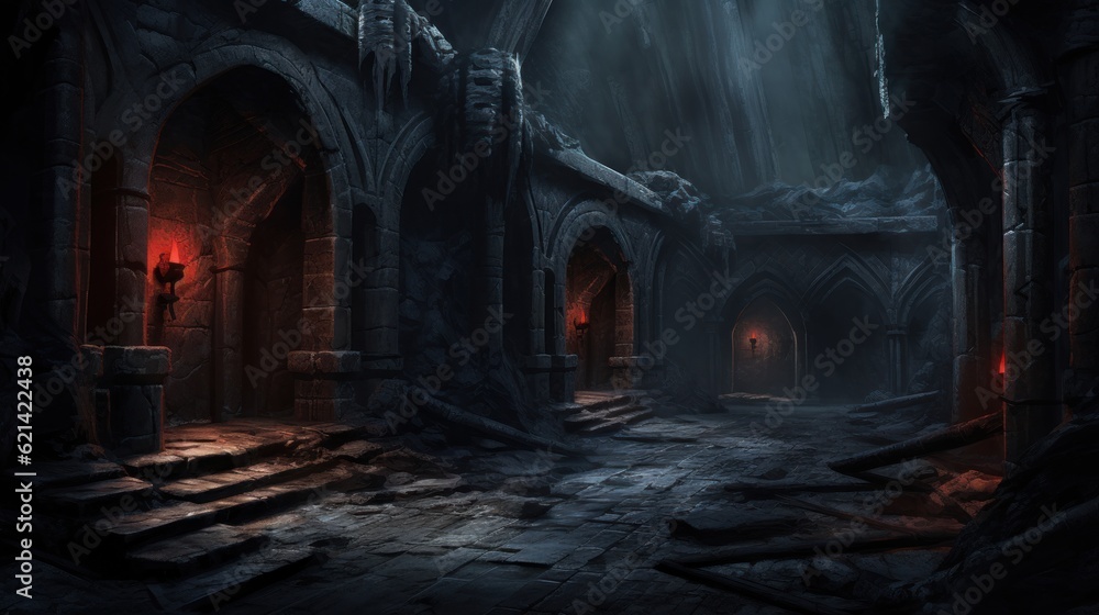 Naklejka premium Underground Dungeons Game Art