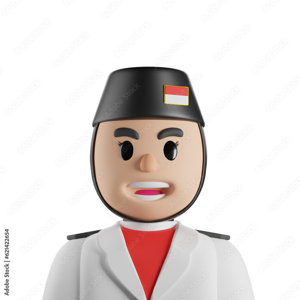 HEADSCARF FLAG RAISER FEMALE 3D RENDER HEADSCARF FLAG RAISER FEMALE 3D RENDER