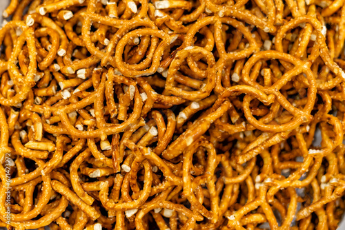 Bowl of pretzels from top view