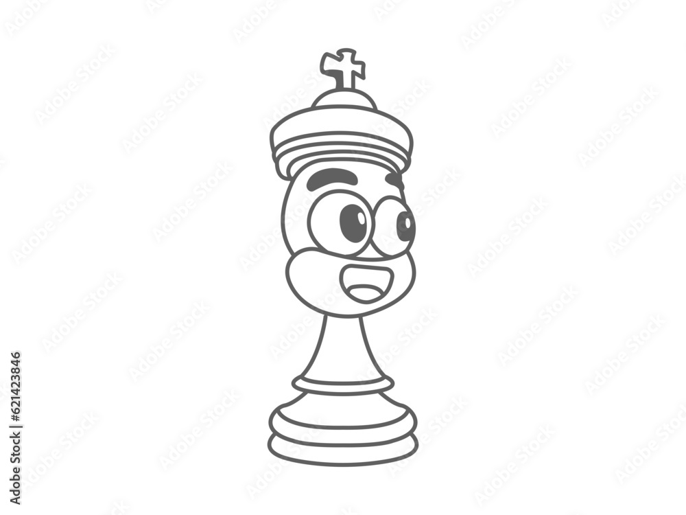 cute chess symbol icon, line art smiling chess pieces character symbol design cute chess symbol icon, line art smiling chess pieces character symbol design