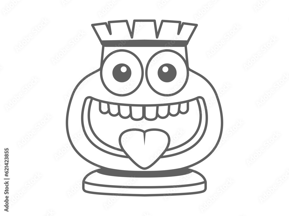 funny chess symbol icon, line art chess pieces character symbol laughing mockingly funny chess symbol icon, line art chess pieces character symbol laughing mockingly