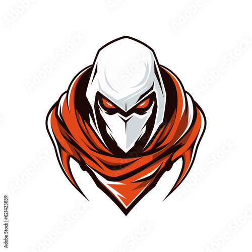 Warrior head isolated on white background. Vector illustration