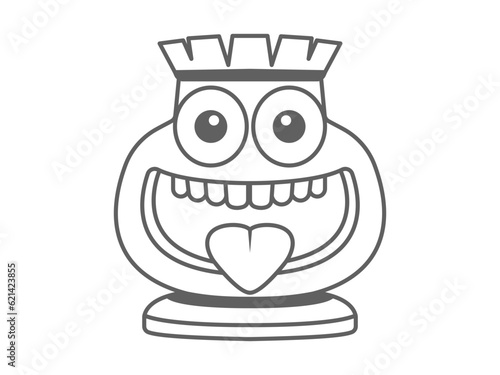 funny chess symbol icon, line art chess pieces character symbol laughing mockingly