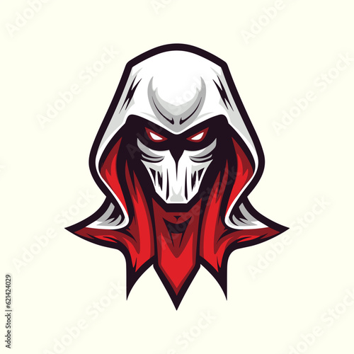 Executioner head vector logo design template for e-sport logo design