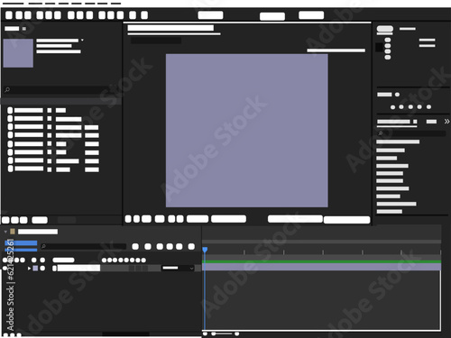 workspace video editing user interface layout screen design animation creative software application