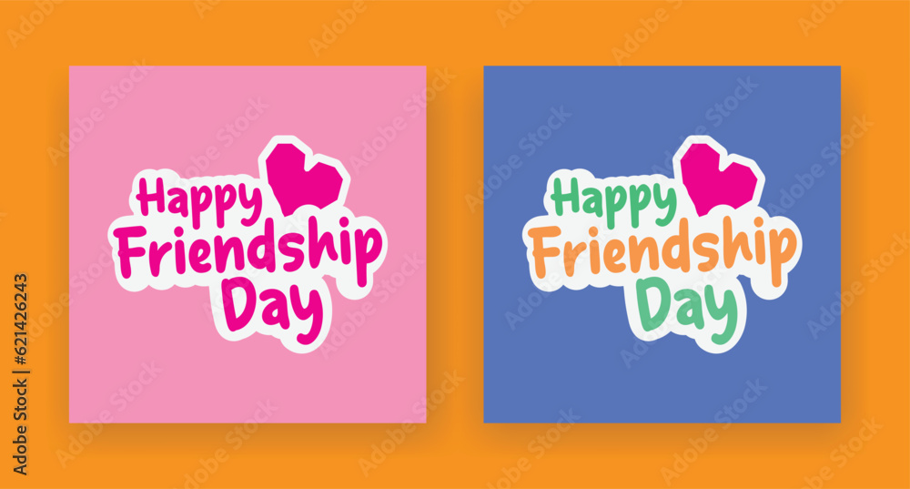 Happy Friendship day vector typographic design. Usable as greeting cards, posters, clothing, t-shirt for your friends. Happy Friendship day vector typographic design. Usable as greeting cards, posters, clothing, t-shirt for your friends.