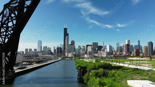 Chicago drone footage from Chinatown