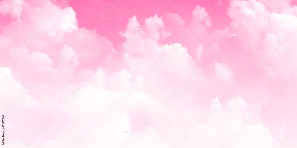 White cloud on pink sky background. Cloud is aerosol comprising visible for creative design graphic.