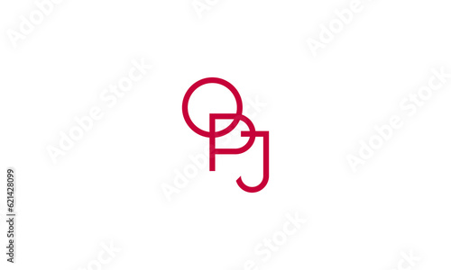 simple, modern, minimalist OPJ logo monogram style