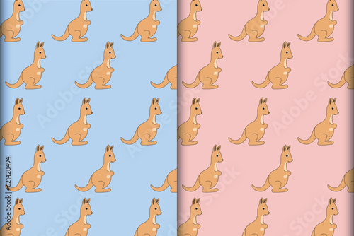 vector illustration of adorable kangaroo cub pattern image for paper printing or decoration