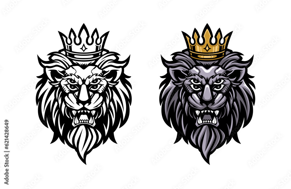 Obraz premium illustration of beast lion king head