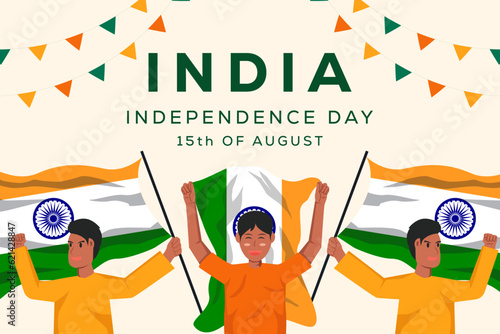india independence day 15 august horizontal banner