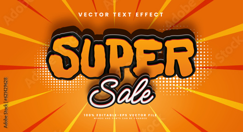 Super sale editable vector text effect, for product promotion needs.