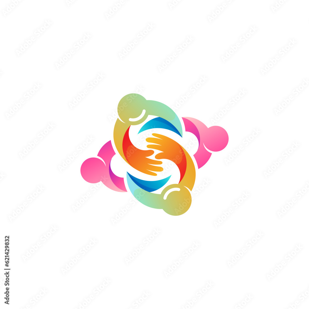 Charity icon, People care logo with colorful design vector Charity icon, People care logo with colorful design vector