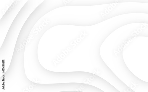 Abstract Luxury paper cut background, Abstract decoration, white pattern lines gradients, topographic canyon map light relief texture, curved layers. Papercut surface concept image.