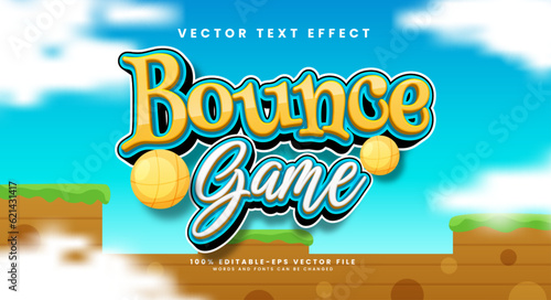 Bounce game cartoon editable vector text effect, for game asset needs.