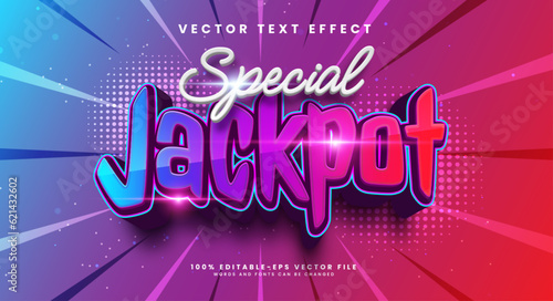 Special jackpot editable vector text effect, Special card editable vector text effect, with a futuristic technology theme.
