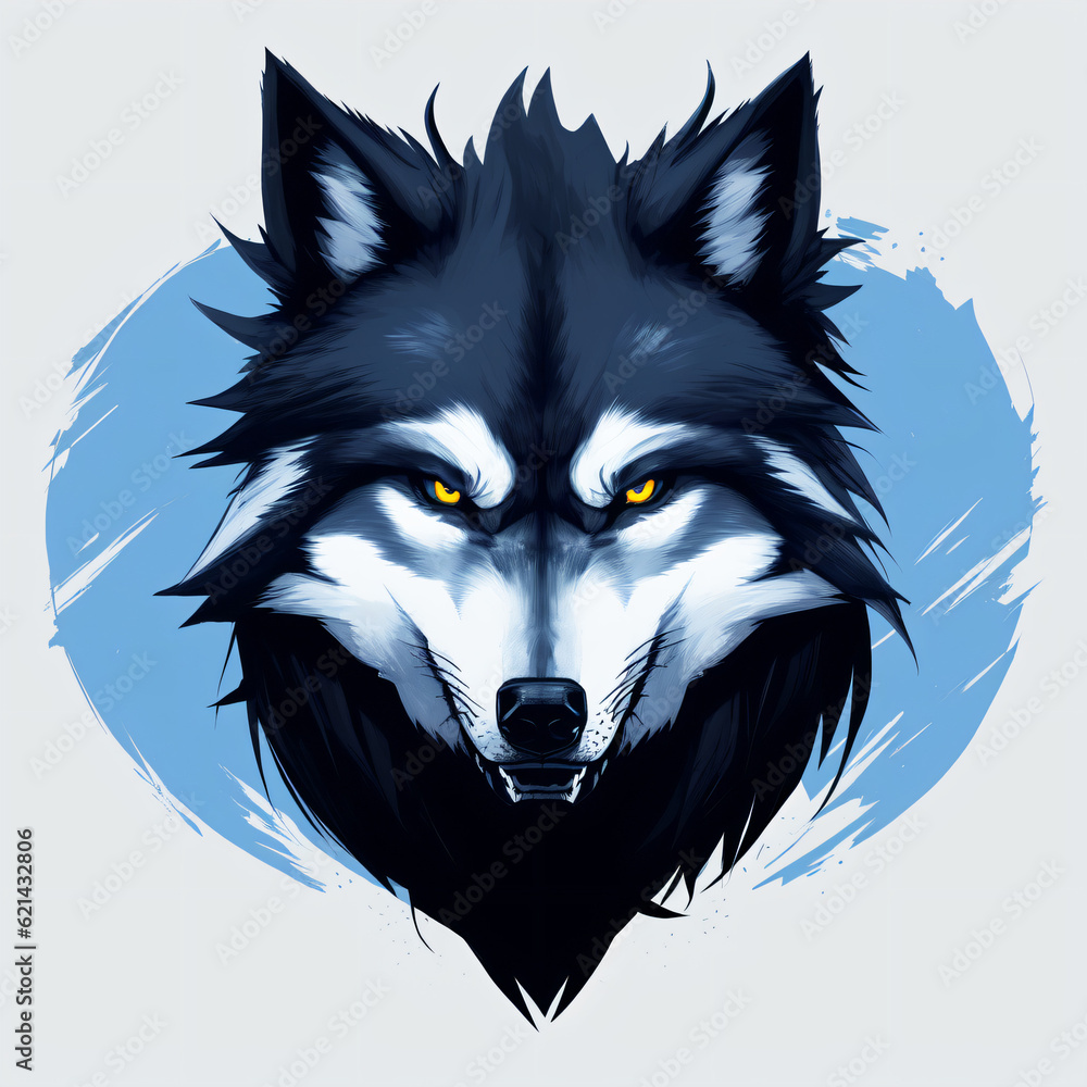 Blue wolf esport team gaming logo 