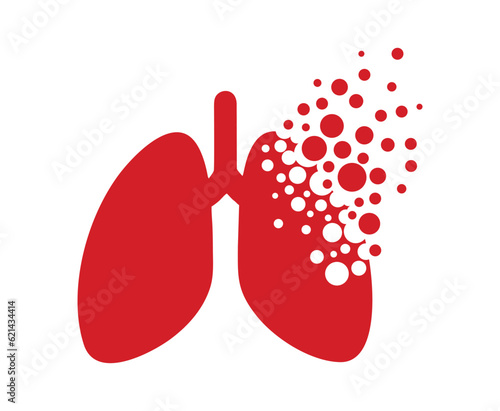 Dispersing lung icon. Vector Illustrator.