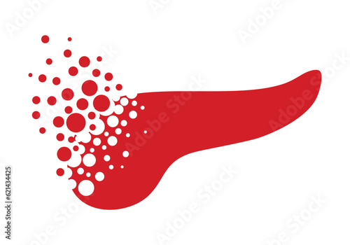 Dispersing pancreas icon. Vector Illustrator.