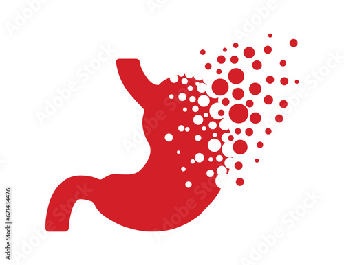 Dispersing stomach icon. Vector Illustrator.