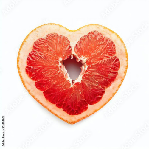 "Love's Bounty: Grapefruit Heart Created by Generative AI"