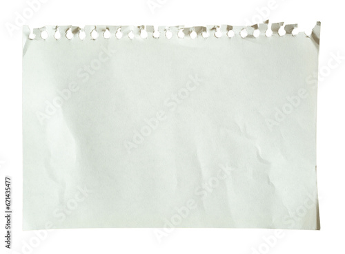 Notebook paper pulled out from a ring notebook