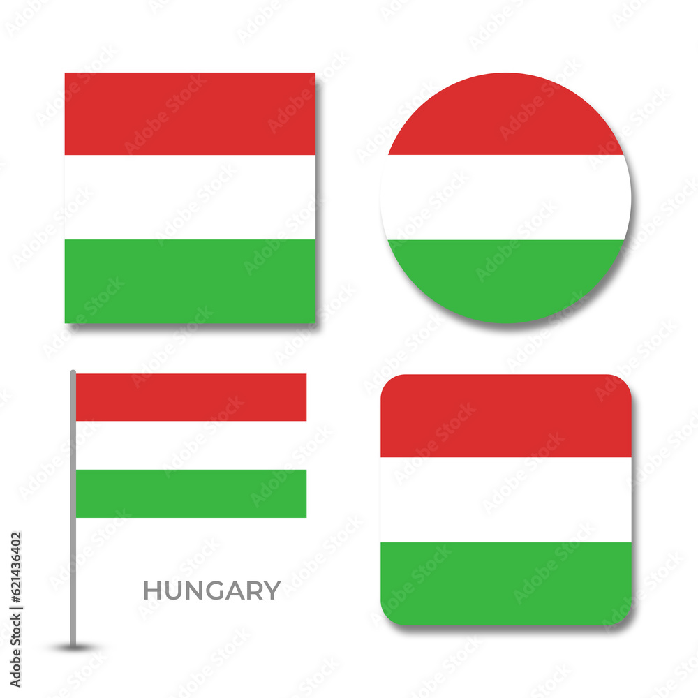 hungary flag set design illustration template file format png transparent, national flag set design template illustration vector design with shadow hungary flag set design illustration template file format png transparent, national flag set design template illustration vector design with shadow