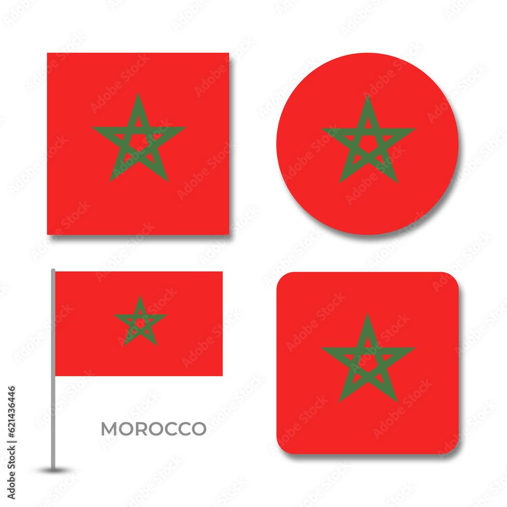 morocco flag set design illustration template file format png transparent, national flag set design template illustration vector design with shadow morocco flag set design illustration template file format png transparent, national flag set design template illustration vector design with shadow