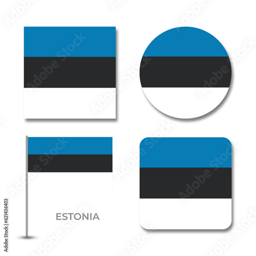 Free Download estonia flag set design illustration template file format png transparent, national flag set design template illustration vector design with shadow - GFXLoad