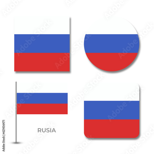 rusia flag set design illustration template file format png transparent, national flag set design template illustration vector design with shadow