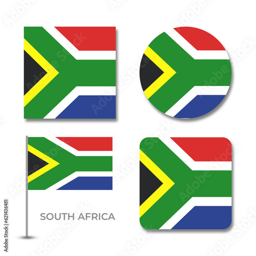 Free Download south africa flag set design illustration template file format png transparent, national flag set design template illustration vector design with shadow - GFXLoad