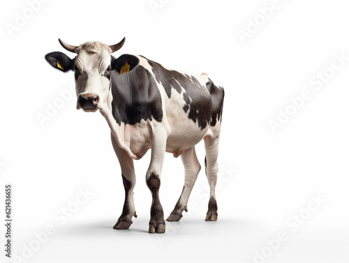 牛 （雌牛 乳牛） 白背景 AI生成画像 ジェネレーティブAI