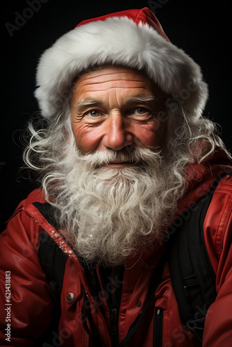 Realistic portrait of a Santa Claus. Generative AI. 