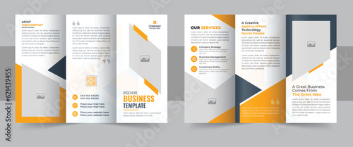 Modern trifold brochure template design with minimalist layout and modern concept use for business catalog and profile