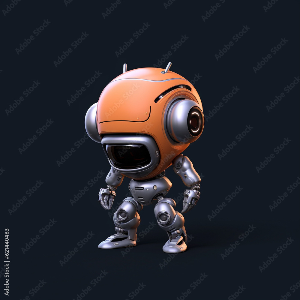 Isolated Mini Droid Robot Character Robotic Assistance Technology Artificial Intelligence 3D Bot Machine Isolated Mini Droid Robot Character Robotic Assistance Technology Artificial Intelligence 3D Bot Machine