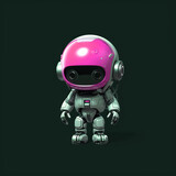 Isolated Mini Droid Robot Character Robotic Assistance Technology Artificial Intelligence 3D Bot Machine 