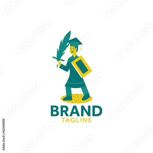 Graduation knight logo. Unique, character, simple.