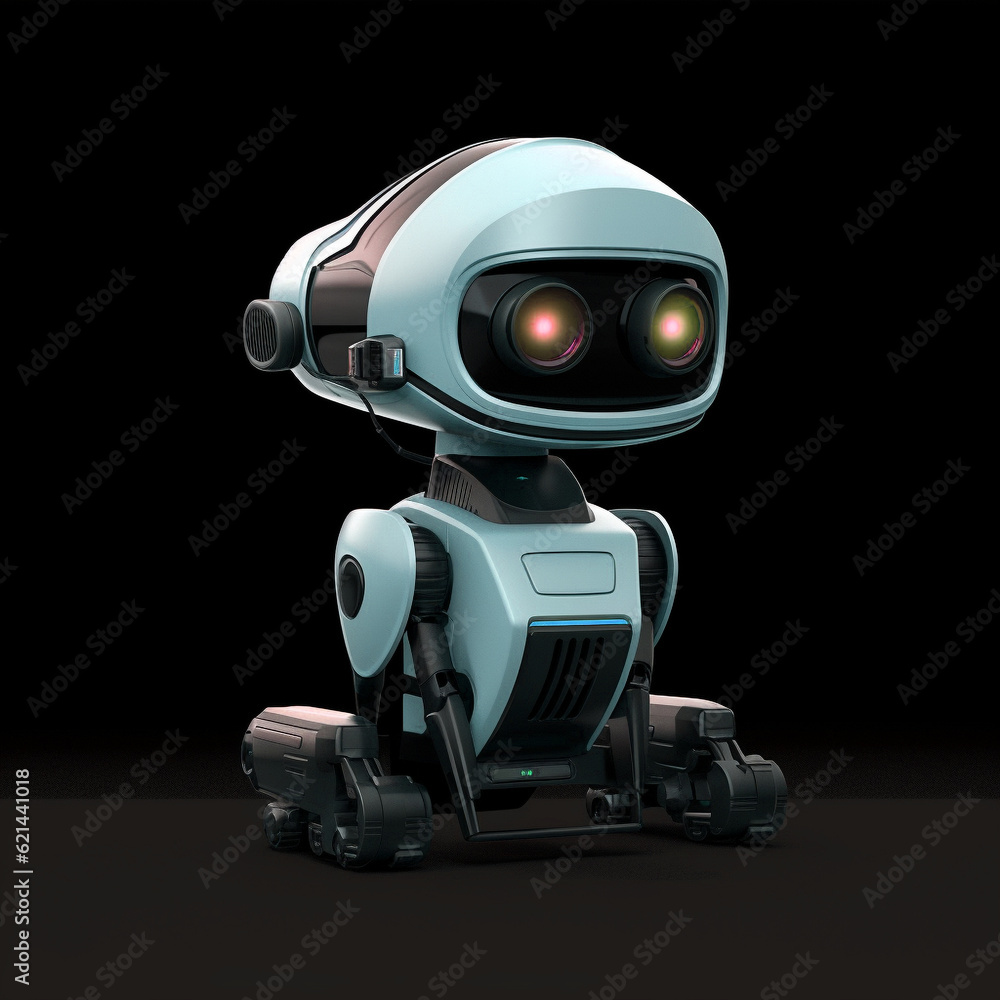Isolated Mini Droid Robot Character Robotic Assistance Technology Artificial Intelligence 3D Bot Machine Isolated Mini Droid Robot Character Robotic Assistance Technology Artificial Intelligence 3D Bot Machine
