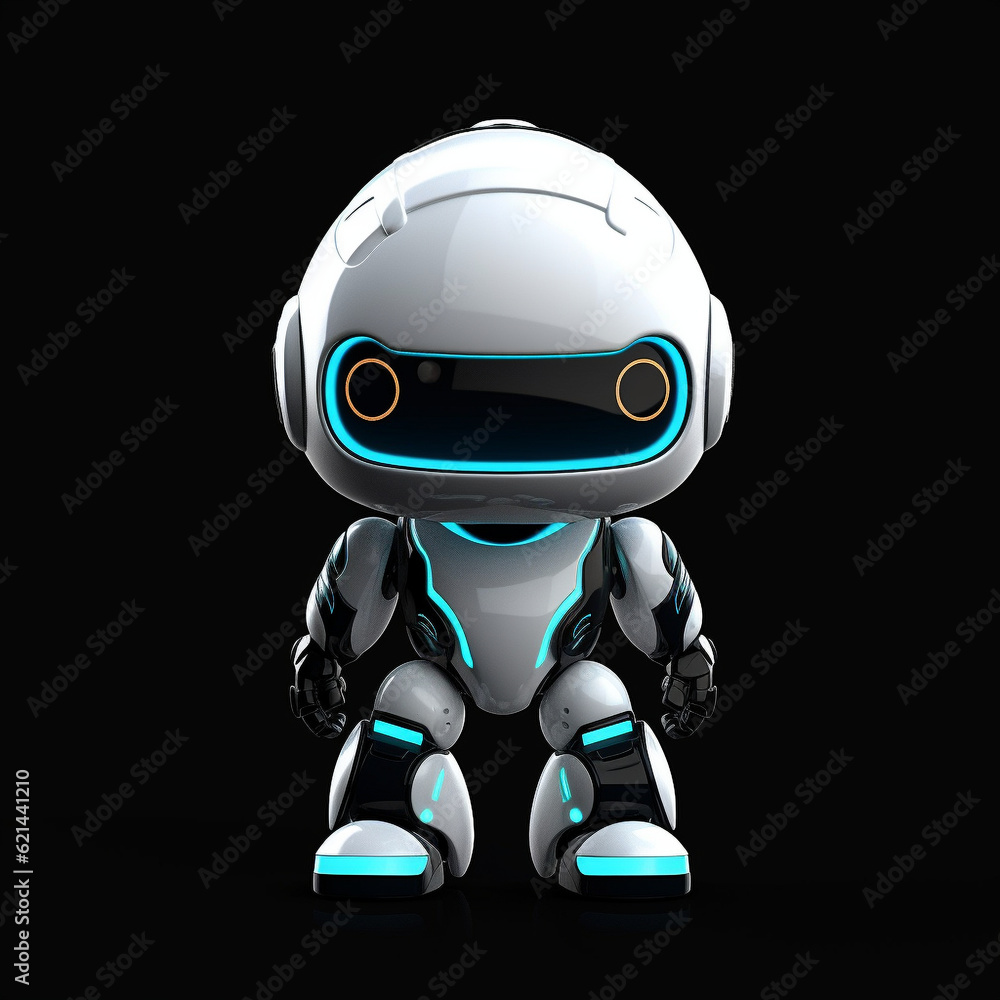 Isolated Mini Droid Robot Character Robotic Assistance Technology Artificial Intelligence 3D Bot Machine Isolated Mini Droid Robot Character Robotic Assistance Technology Artificial Intelligence 3D Bot Machine
